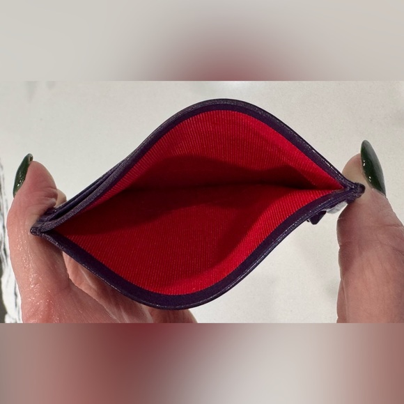 Authentic Christian Louboutin Purple Spiked Leather Card Holder • 4x3 - Picture 7 of 10